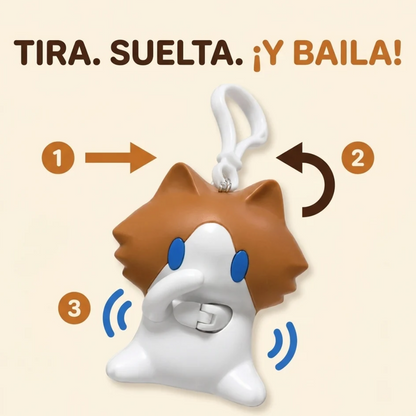 Llavero de gato bailarín antiestrés